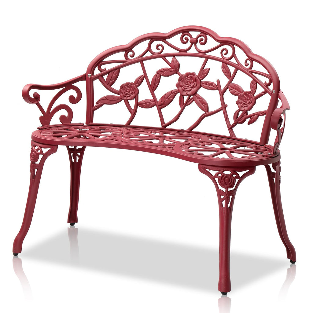 38.5" Cast Iron Aluminum Patio Bench V96327