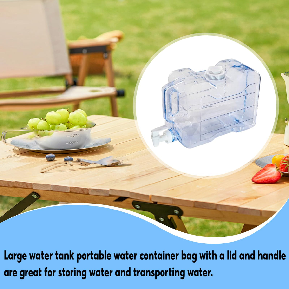 5.7L Water Container with Lid and Handle Q46326