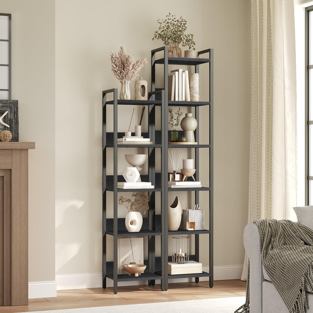 5-Tier Black Bookshelf H261636