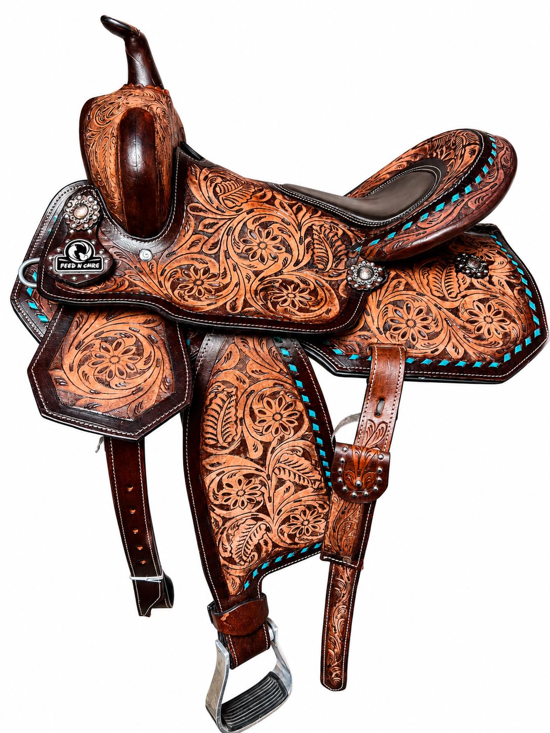Leather Horse Saddle with Tack Set Y153