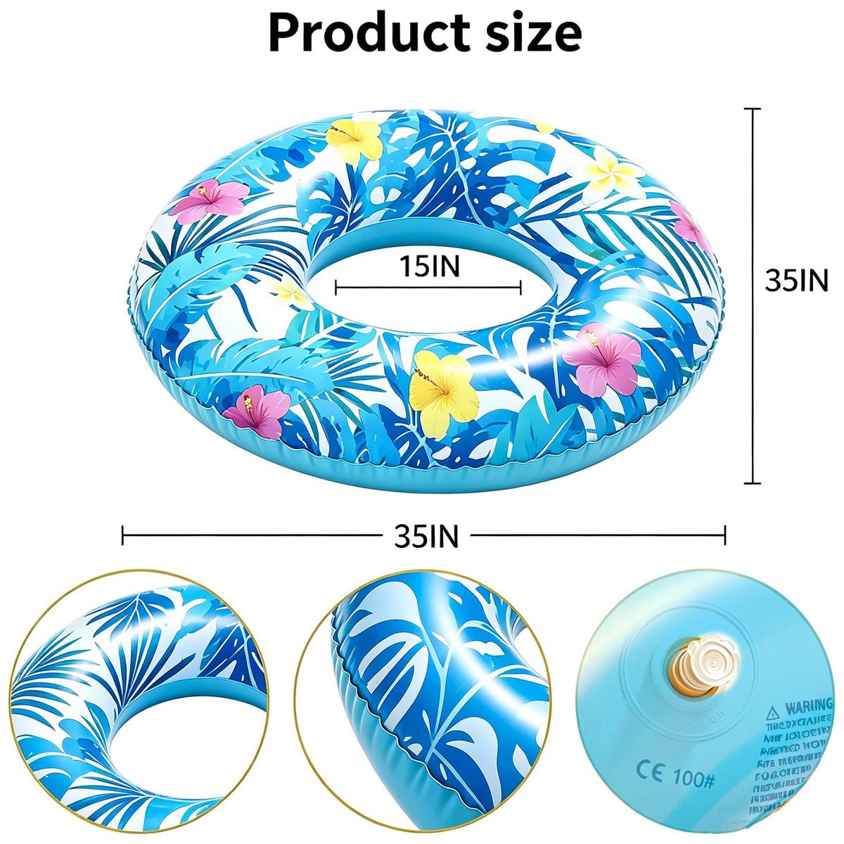 4-Pack 35" Inflatable Pool Floats X98587