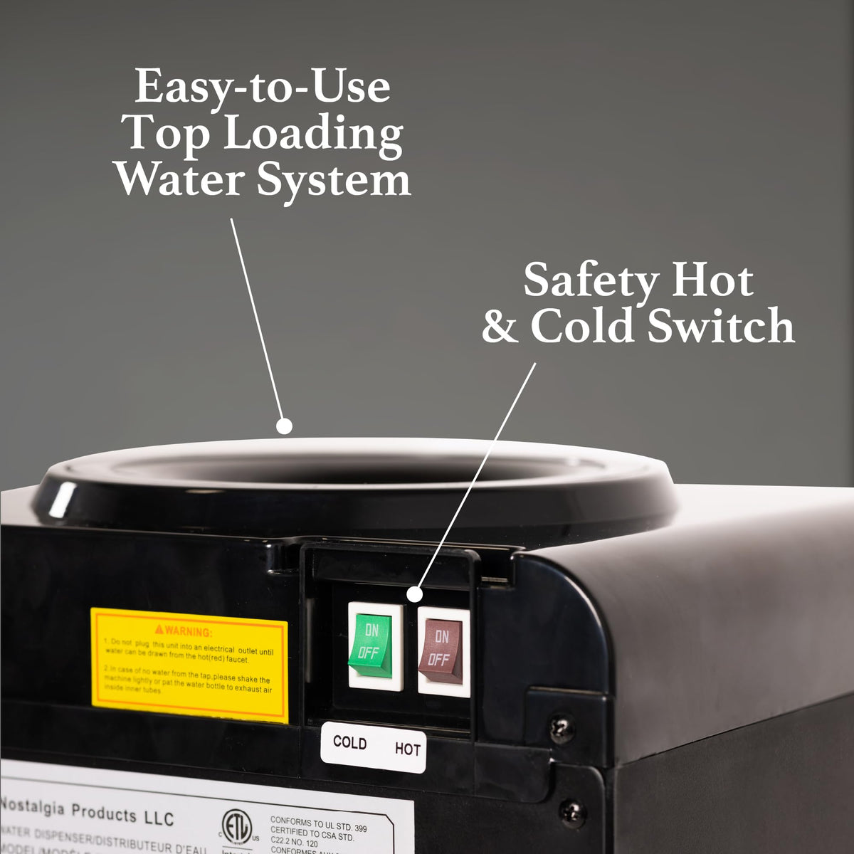 Top Loading Water Cooler with Hot Cold Settings V49125