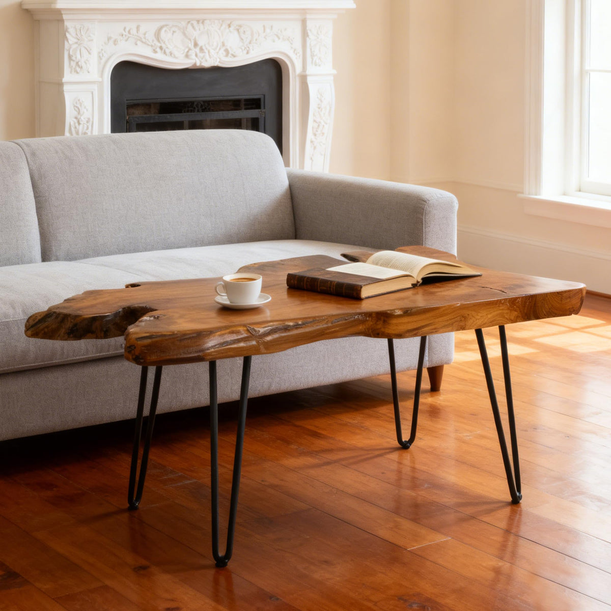 Live Edge Solid Wood Coffee Table L6369