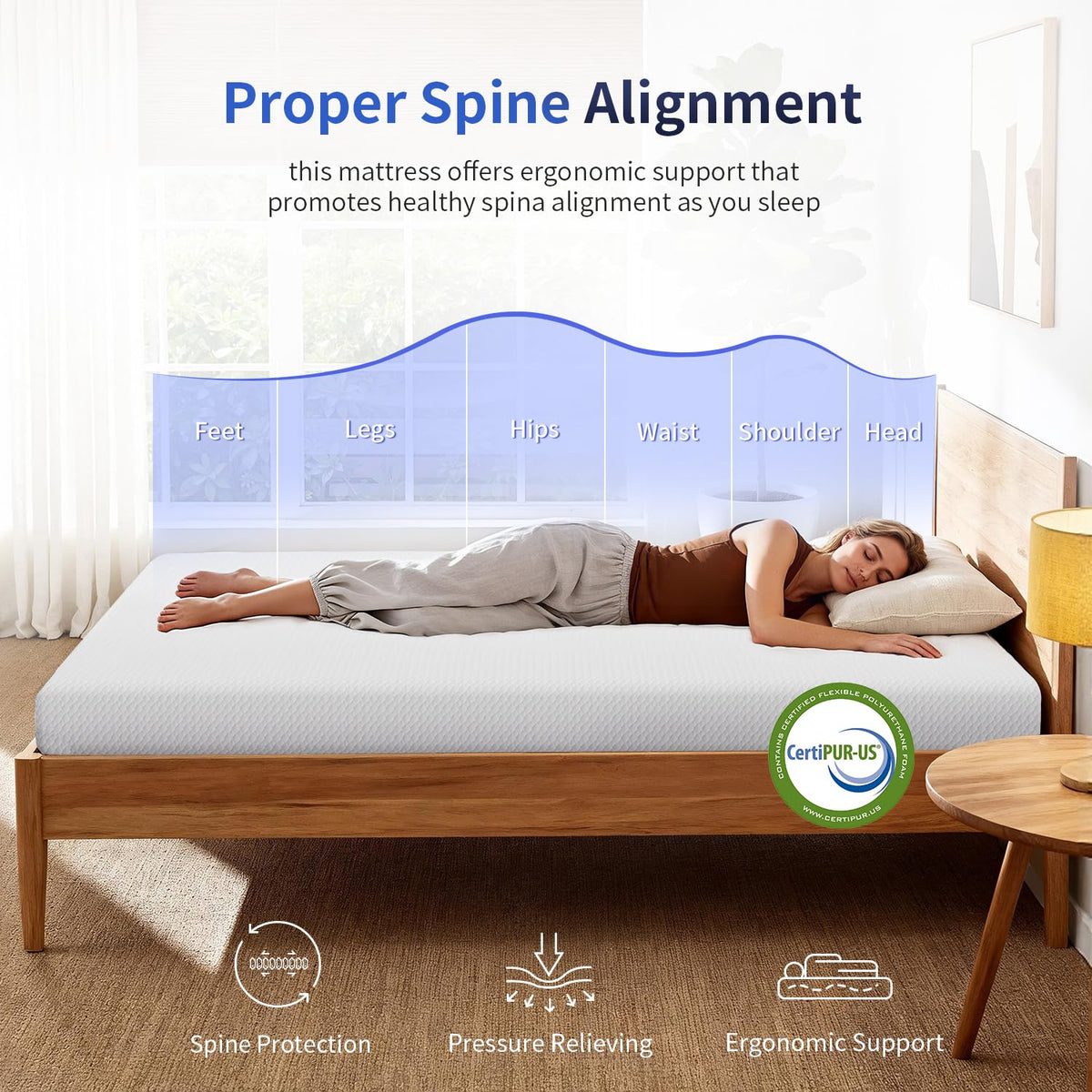 6 Inch Twin Gel Memory Foam Mattress V336