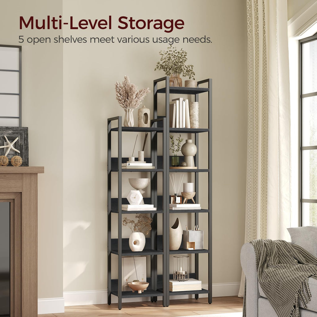5-Tier Black Bookshelf H261636