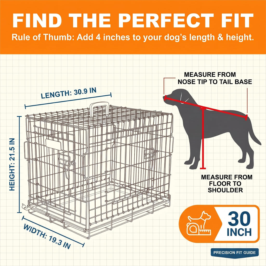 30-Inch Double Door Folding Metal Dog Crate C2603