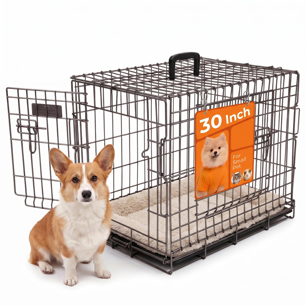 30-Inch Double Door Folding Metal Dog Crate C2603