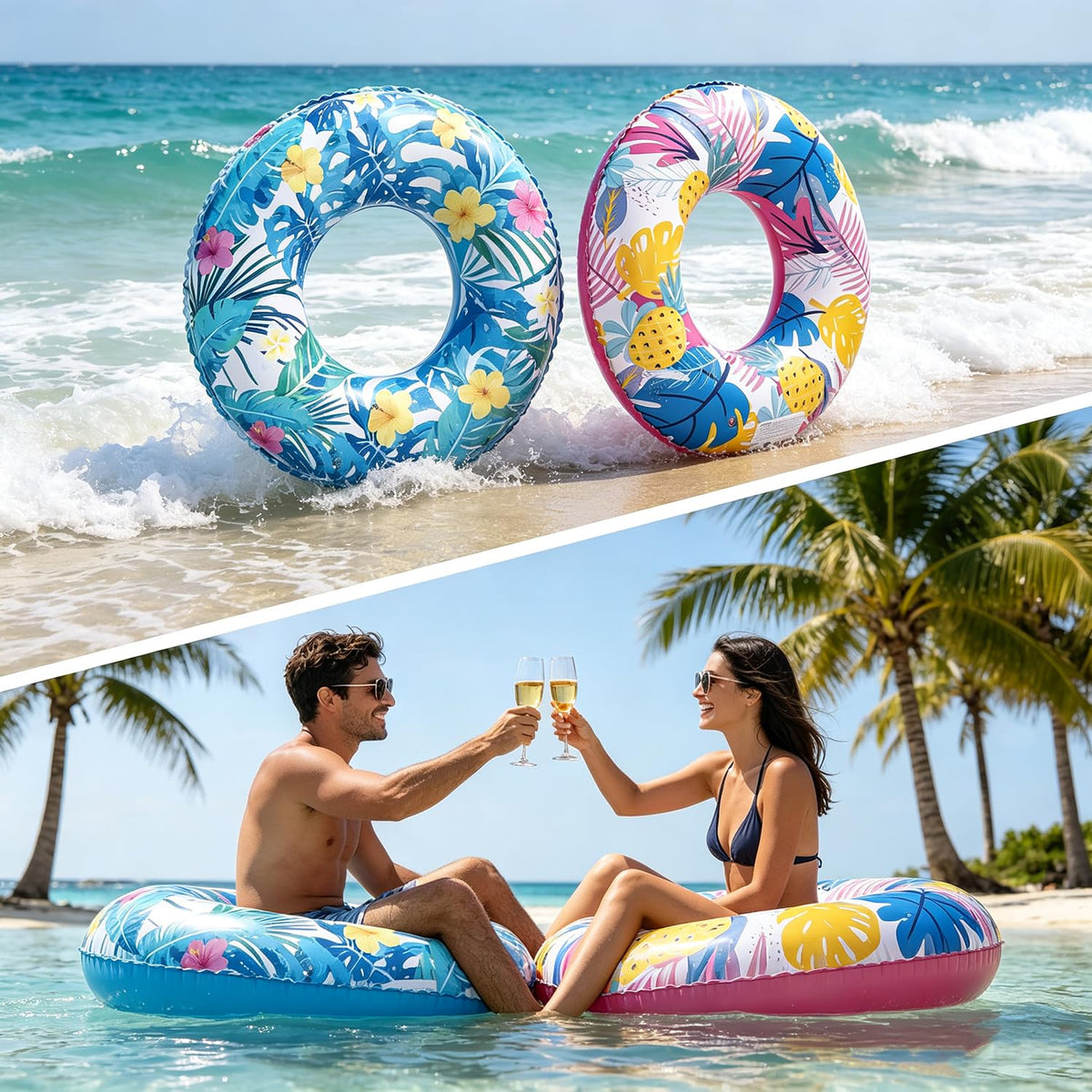 4-Pack 35" Inflatable Pool Floats X98587
