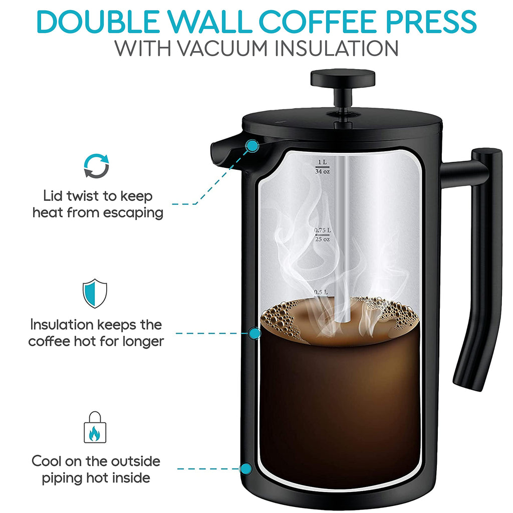 Insulated French Press Coffee Maker 50oz T27944