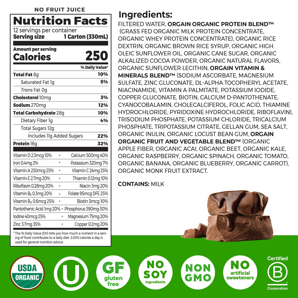 Organic Creamy Chocolate Fudge Shake 12 Pack C386418