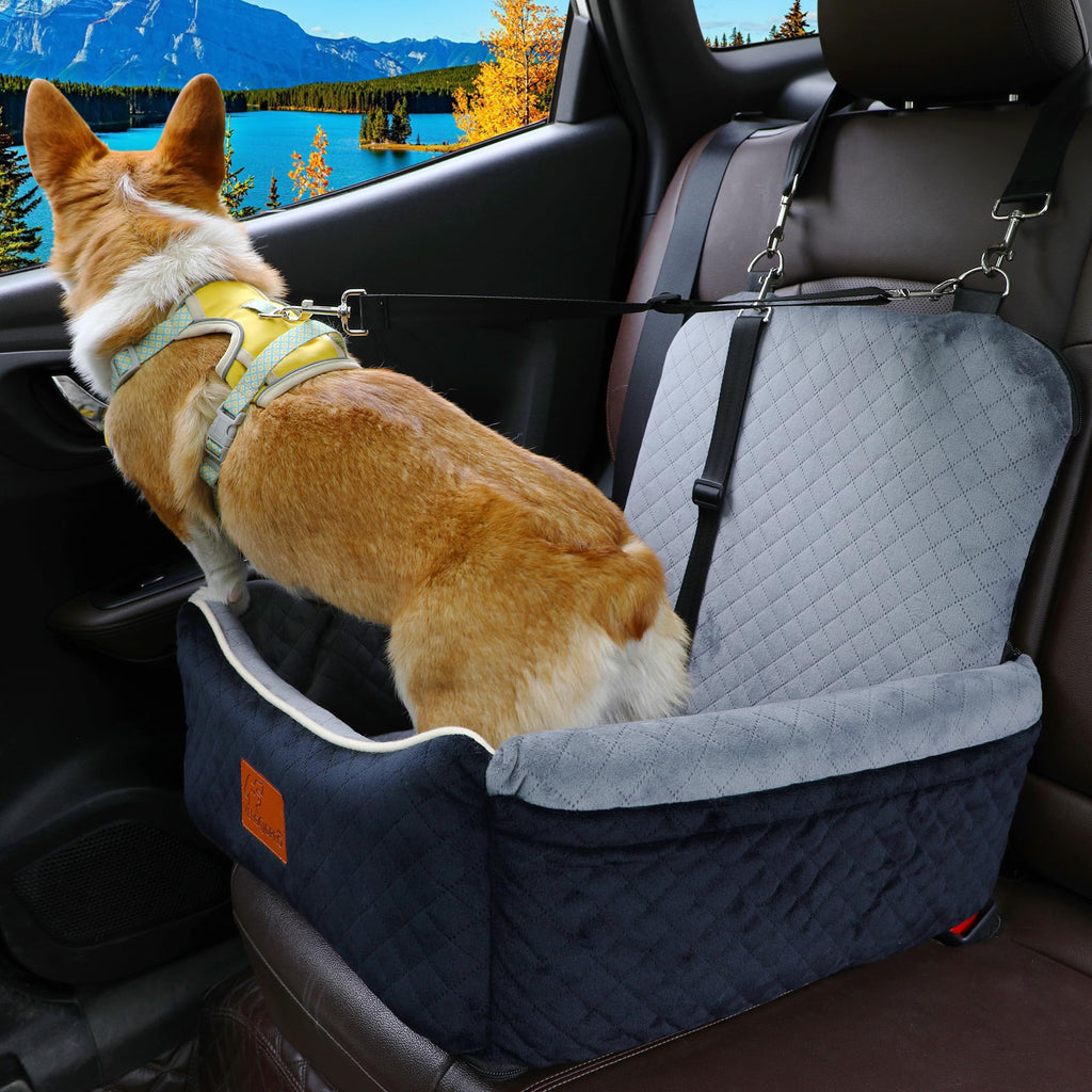 Dog Car Seat Bed 2 in 1 Memory Foam Removable Washable N67039