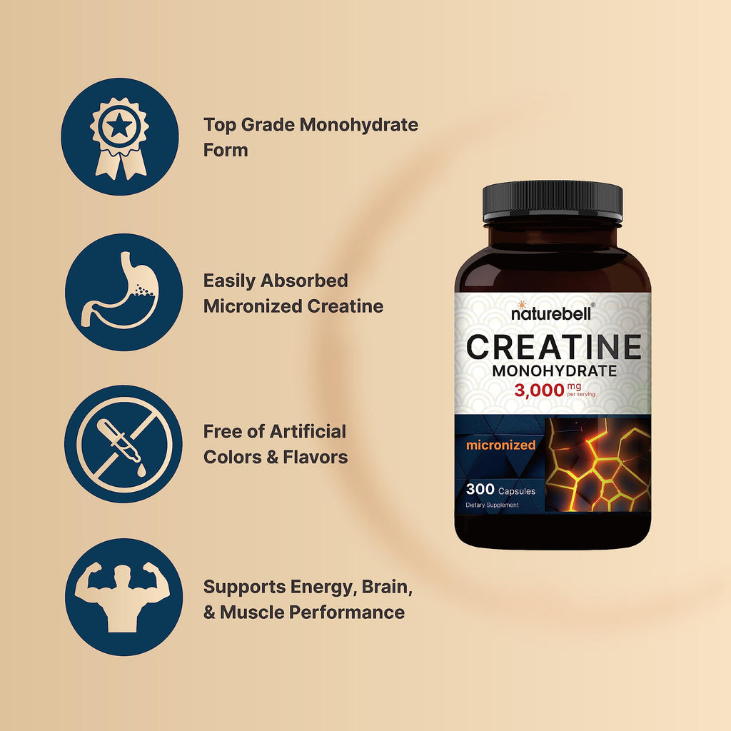 Creatine Monohydrate Capsules 3,000mg 300 Count H615