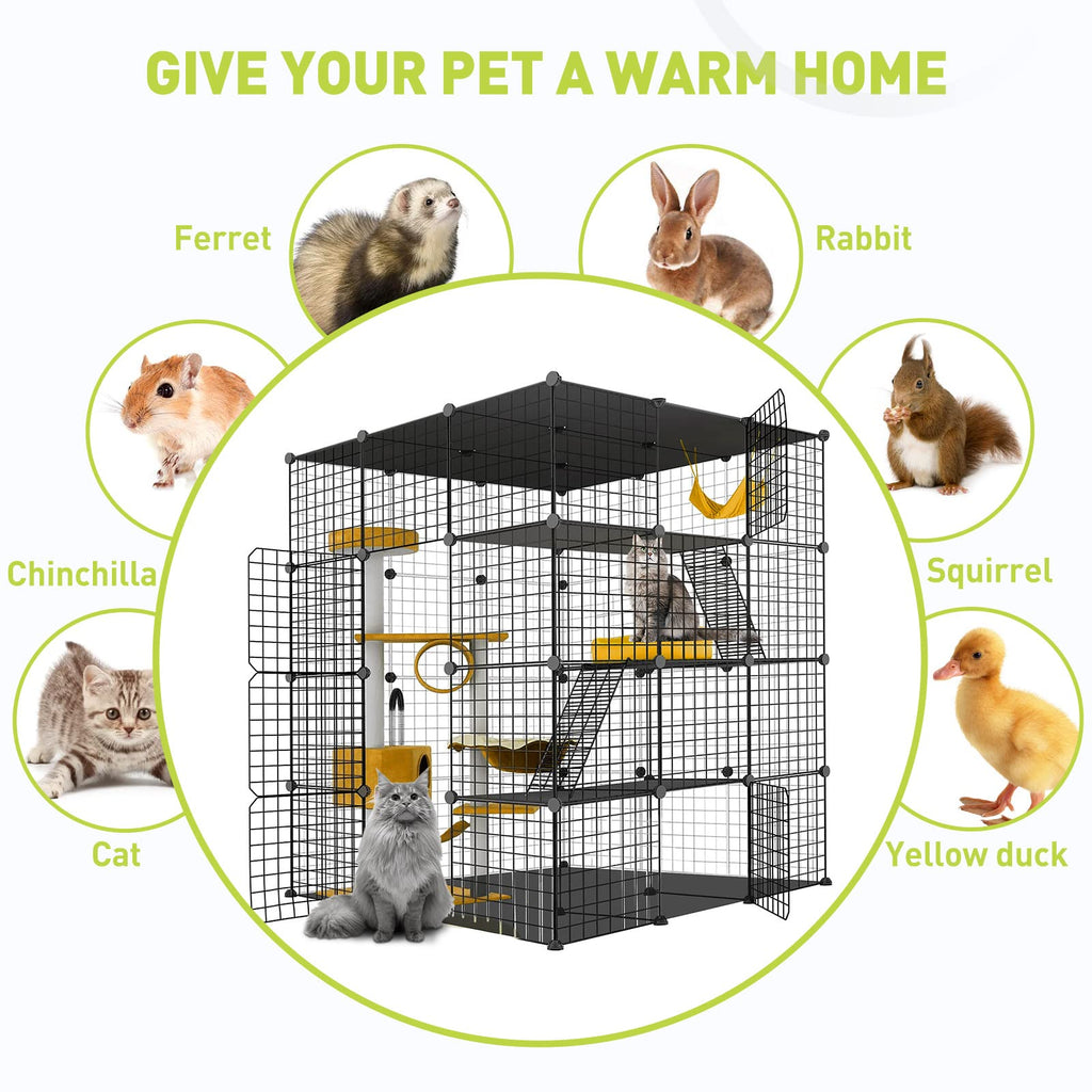 Large Cat Cage Detachable Metal Wire Playpen T326780