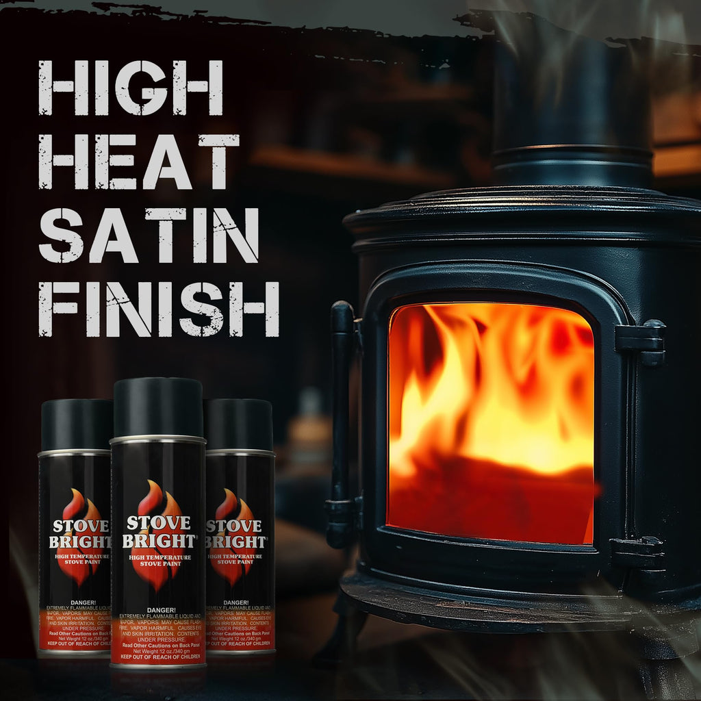 High Heat Resistant Satin Charcoal Black Spray Paint 12oz Can H7808