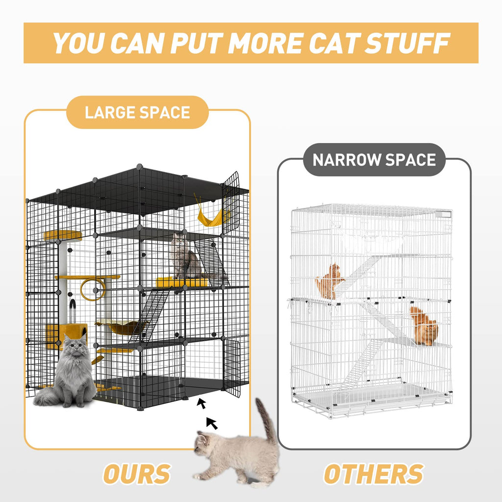 Large Cat Cage Detachable Metal Wire Playpen T326780