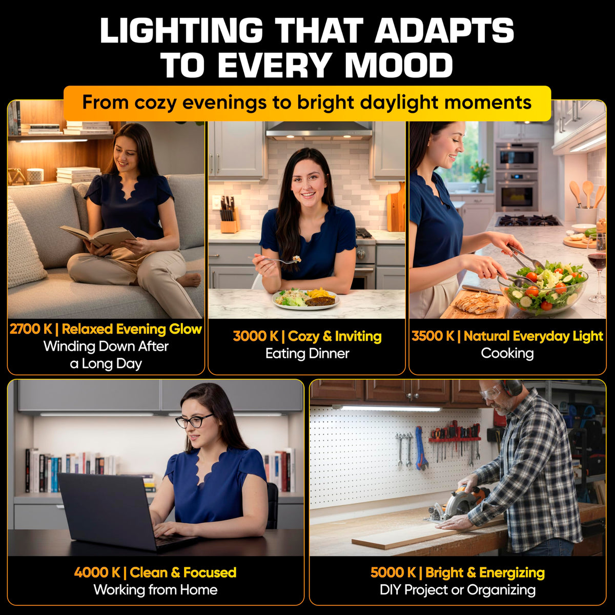 LED Under Cabinet Lighting 24 Inch White J3255