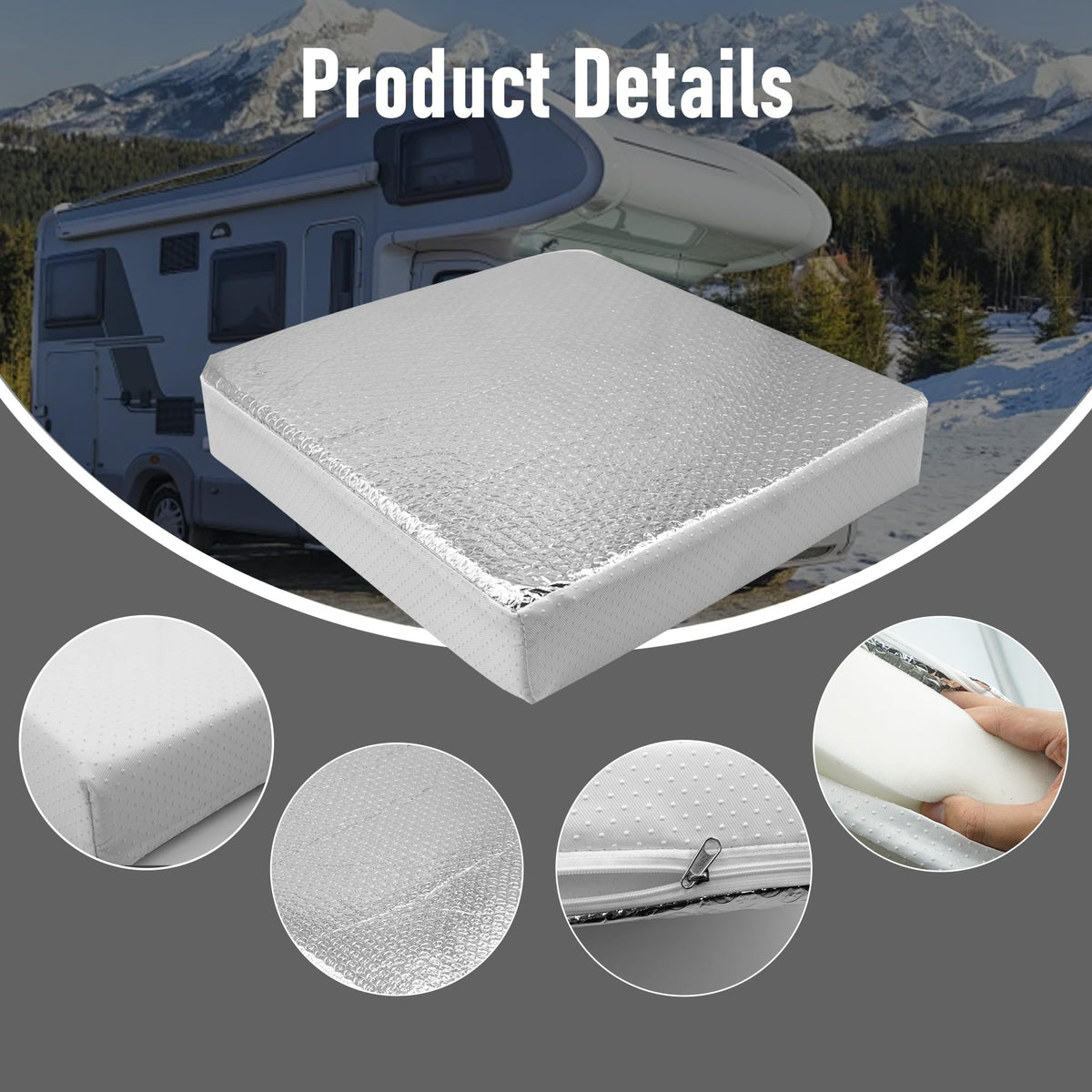 14″x14″x3″ RV Vent Insulator with Reflective Surface H121