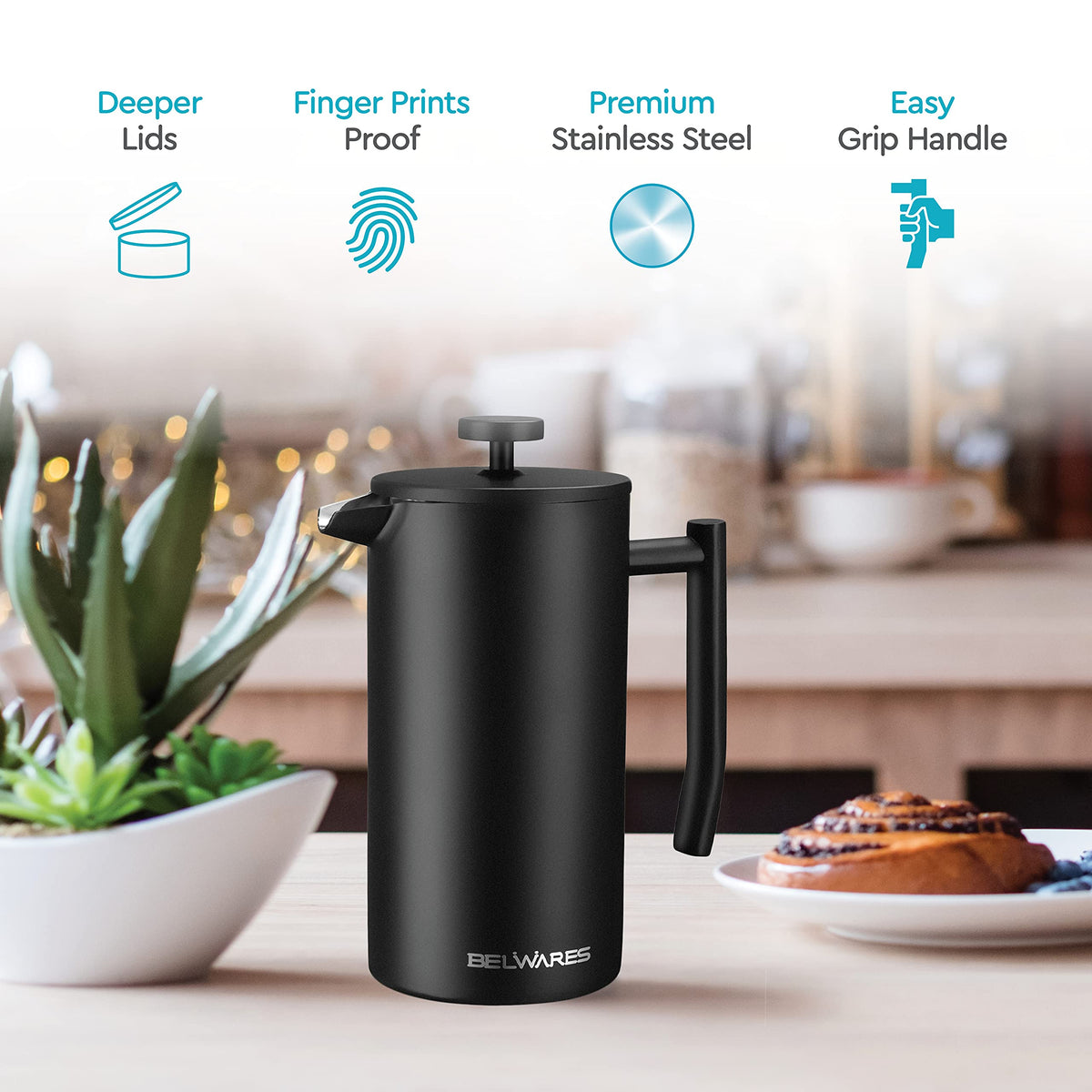 Insulated French Press Coffee Maker 50oz T27944