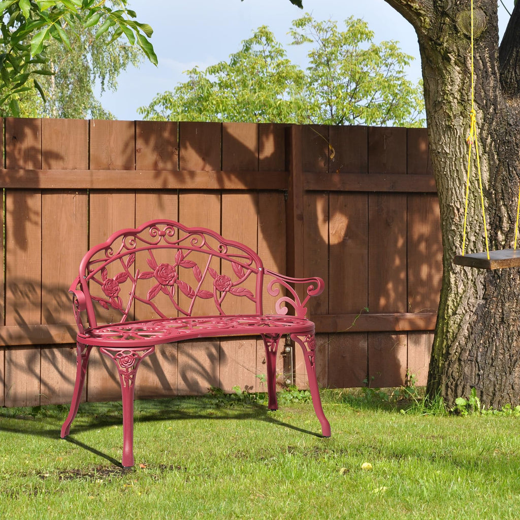 38.5" Cast Iron Aluminum Patio Bench V96327