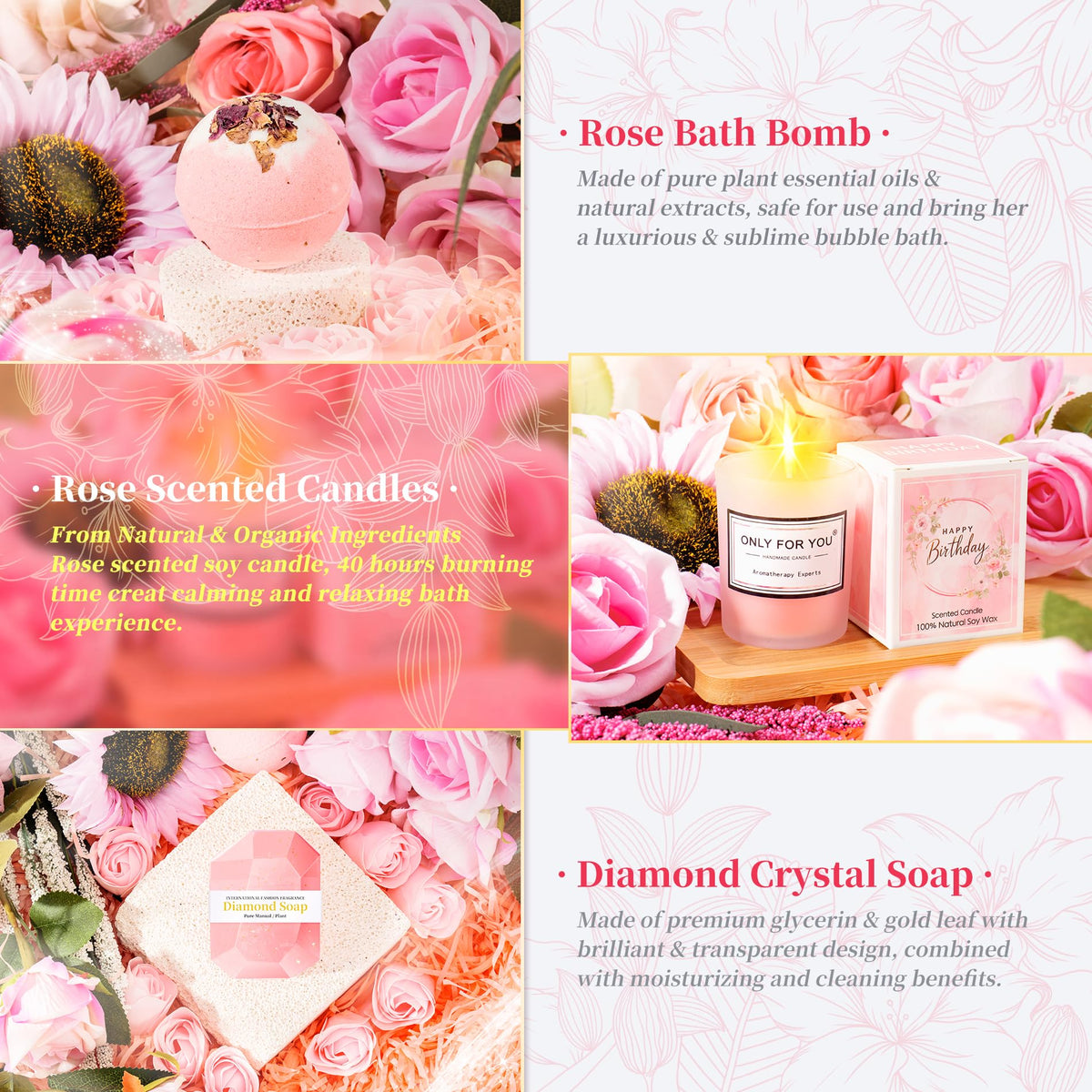 Pink 15 Pc Self Care Spa Gift Set G80327