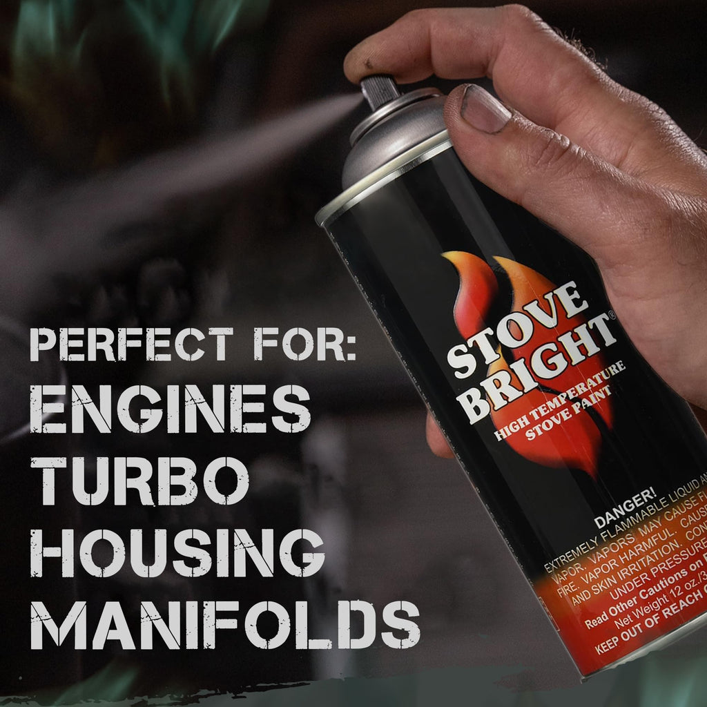 High Heat Resistant Satin Charcoal Black Spray Paint 12oz Can H7808