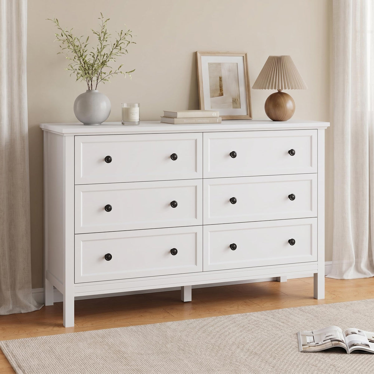 White 6 Drawer Dresser P43727