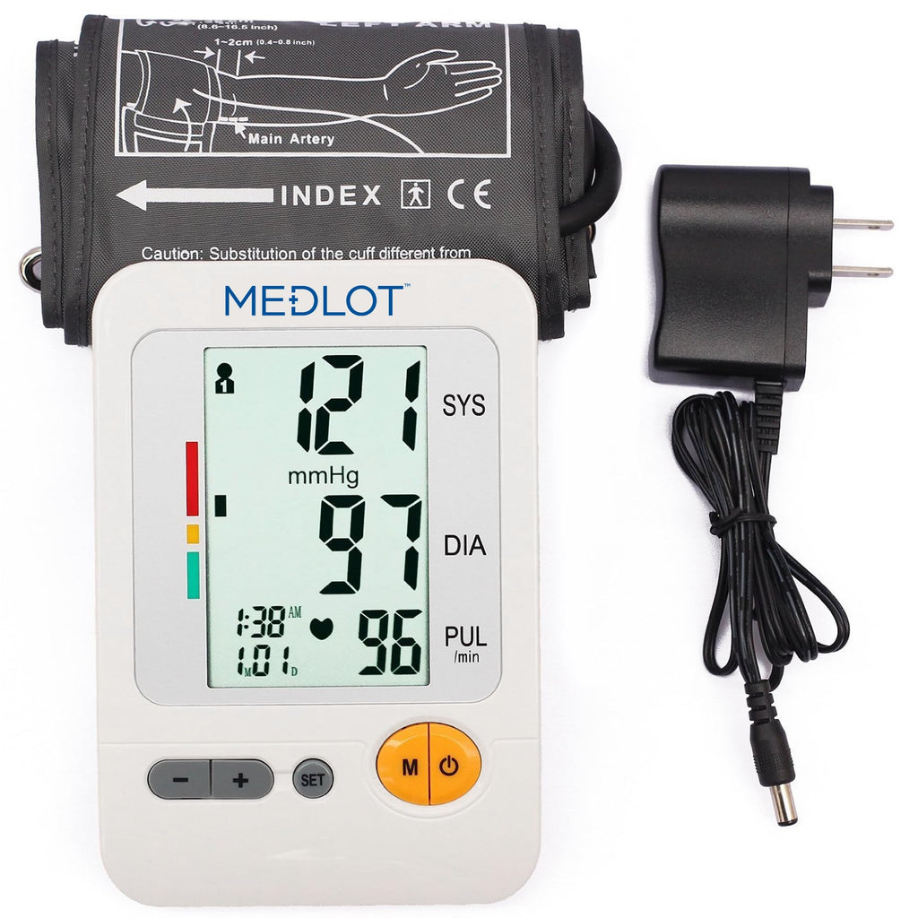 Blood Pressure Monitor Upper Arm Large Cuff 8.6-16.5” Digital BP Gauge 4 User 120 Readings Memory Large LCD Display W1242