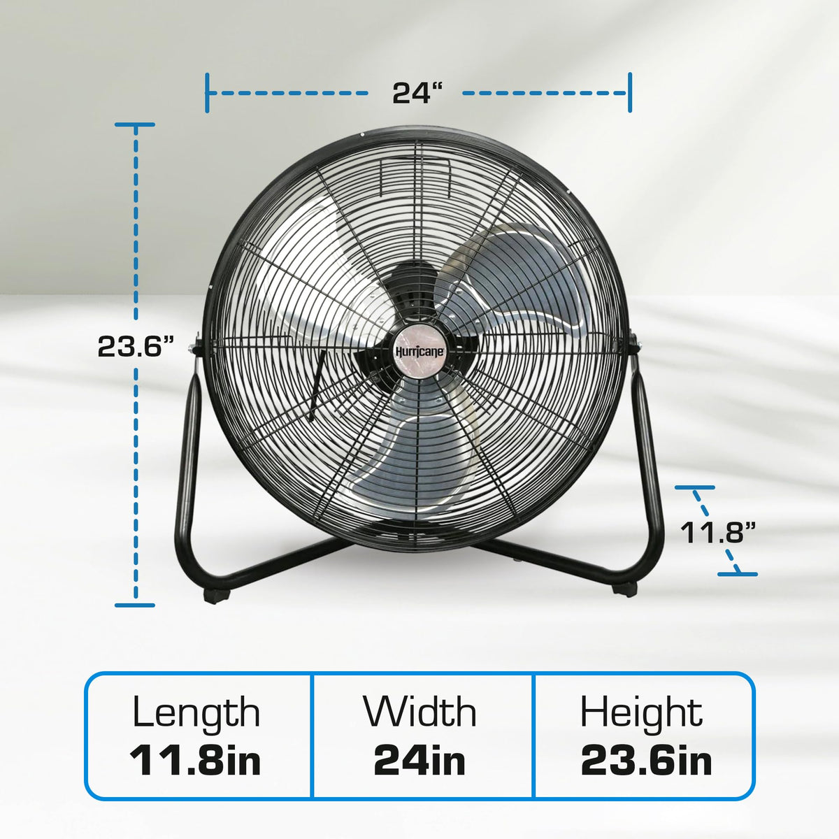 High Velocity Metal Orbital Floor Fan, 3 Speeds, Black, 20in R3137