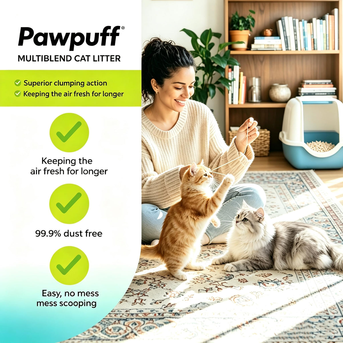 Tofu Cat Litter Low Dust Fast Clumping Flushable 2-Pack 22 lb W818