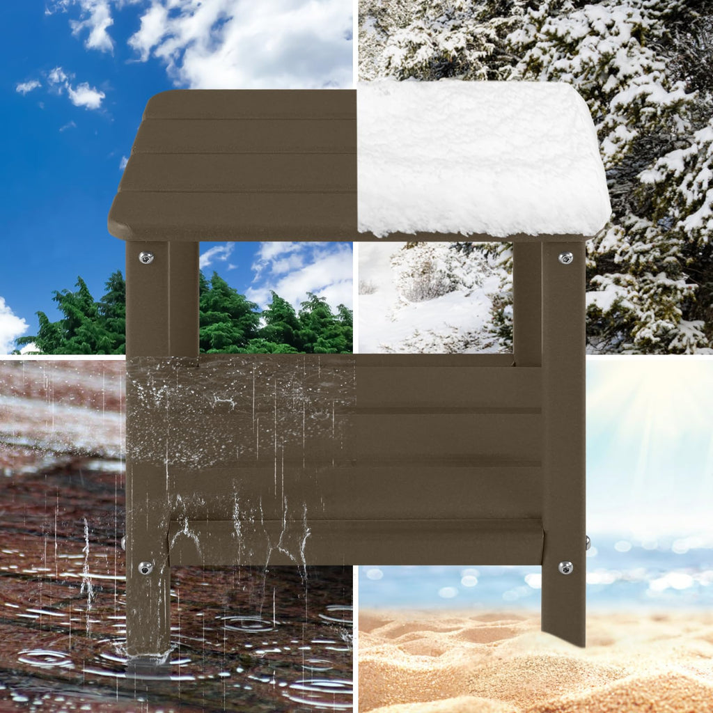 Set of 2 Dark Brown HDPE Storage Side Table E894256