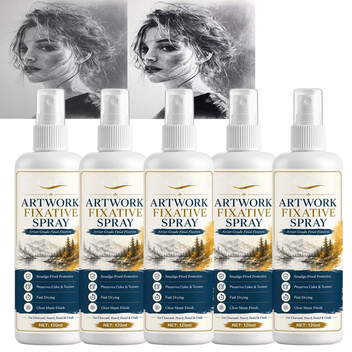 Matte Quick Dry Artwork Fixative Spray 5Pcs G43624