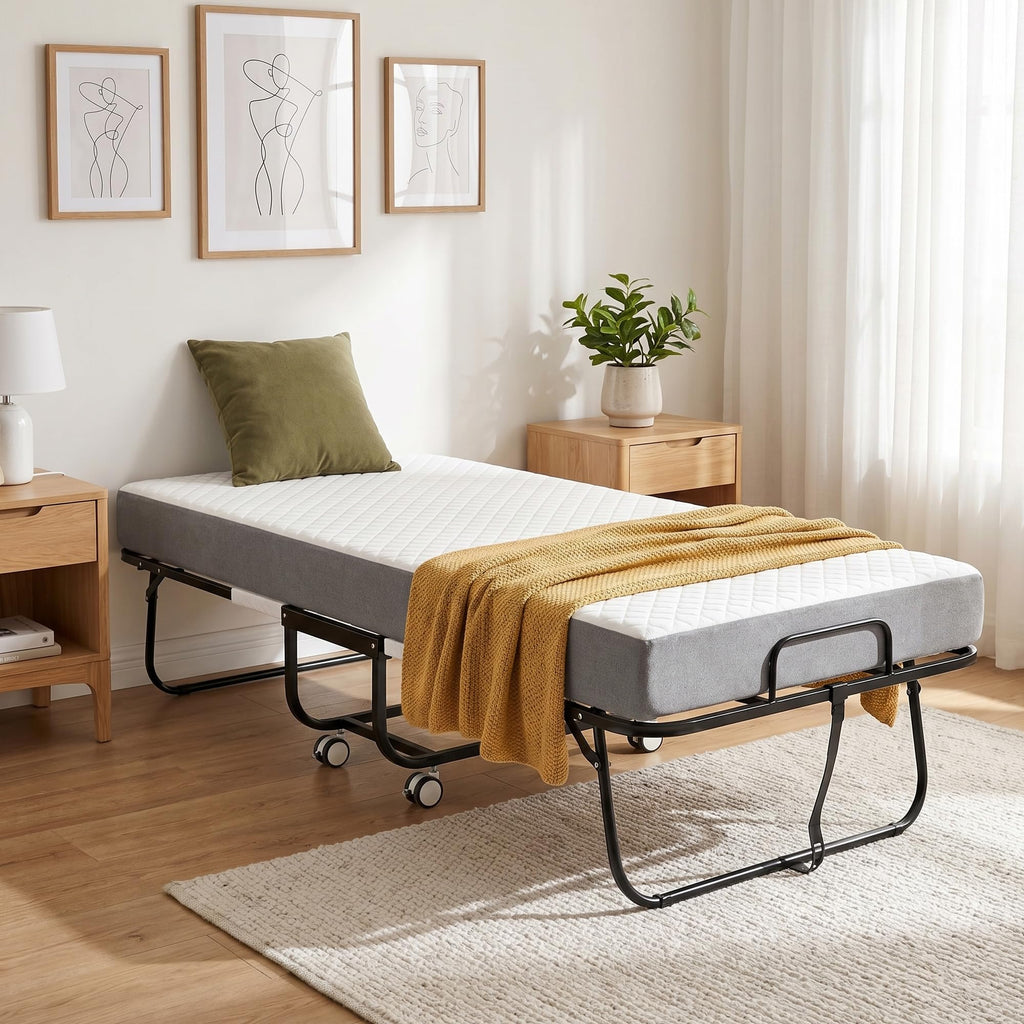 Folding Bed with Mattress, Twin Memory Foam P826578