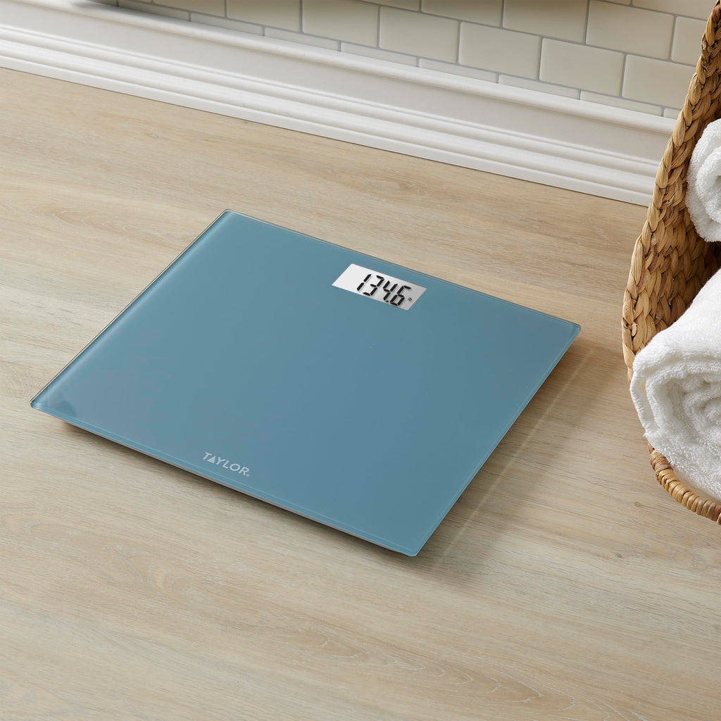 Digital Scale, Extra-Wide 13x15 Glass Platform, Slate Blue T8590