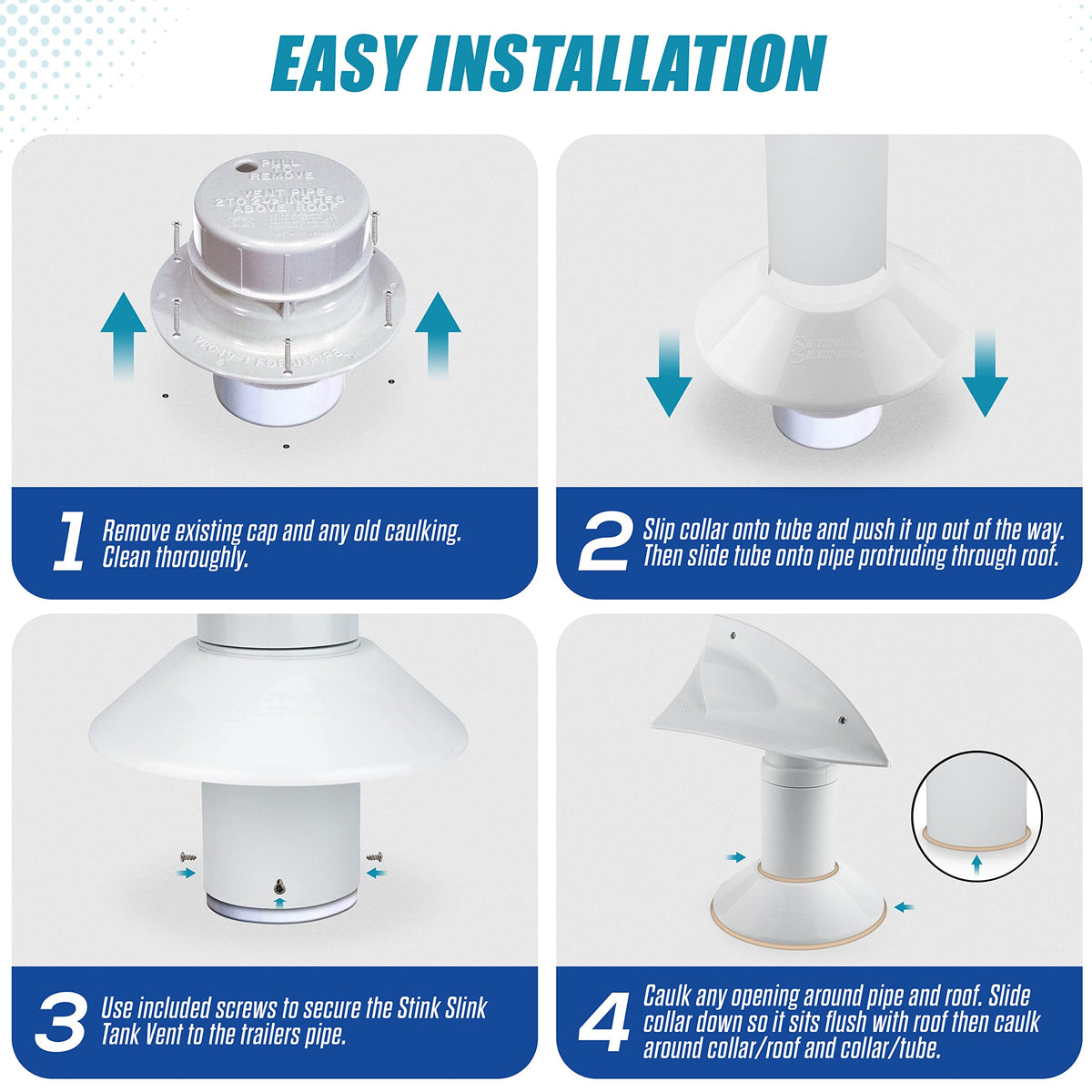 White 1 Pack RV Rotating Sewer Vent O599705