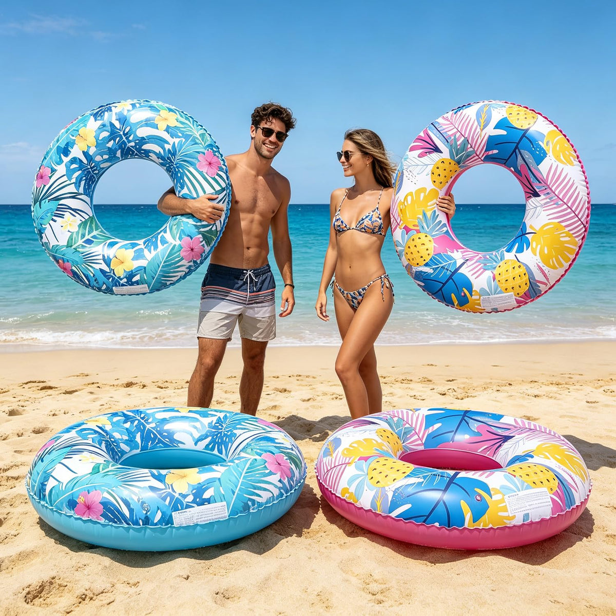 4-Pack 35" Inflatable Pool Floats X98587