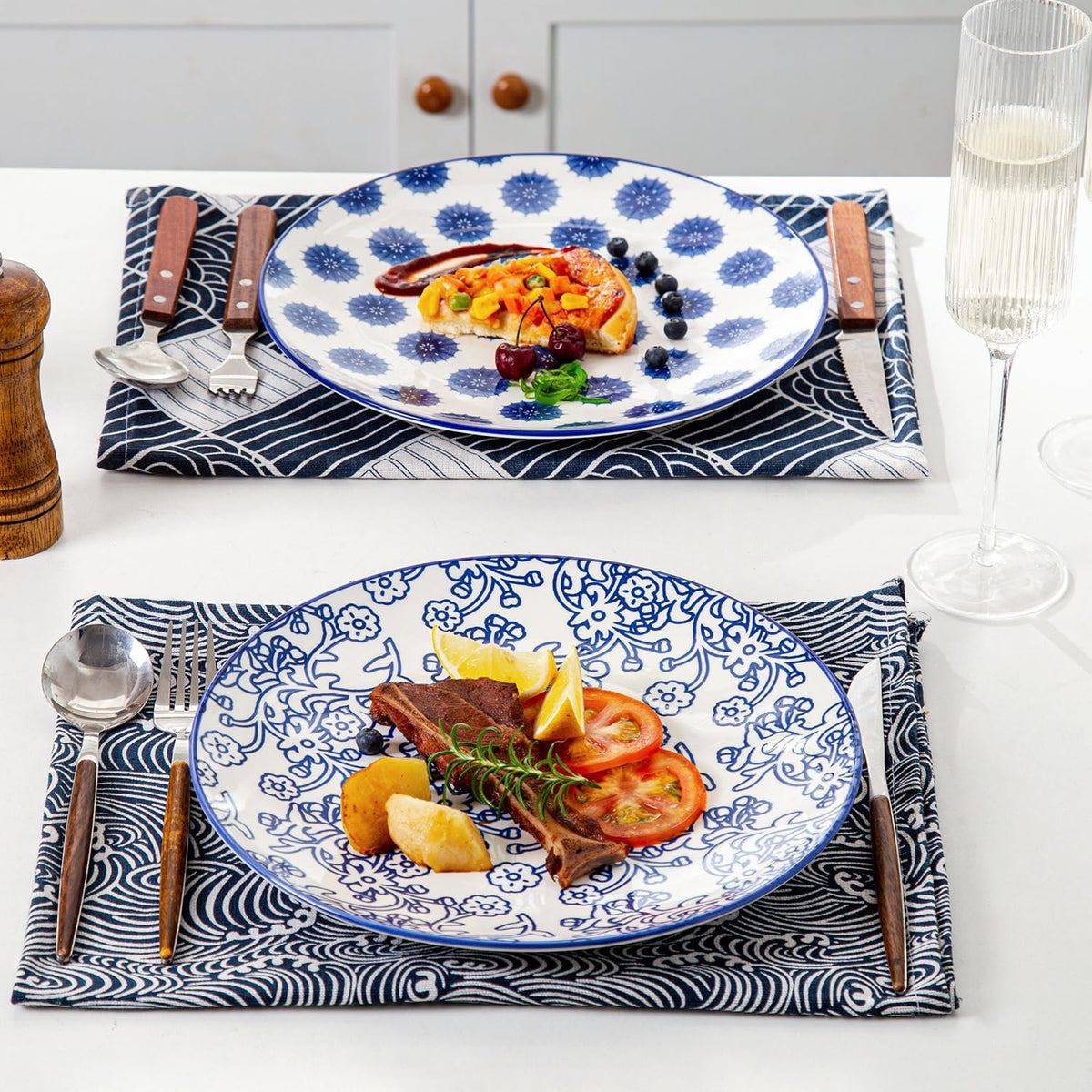 18 Pieces Ceramic Dinnerware Set Service for 6 I63936