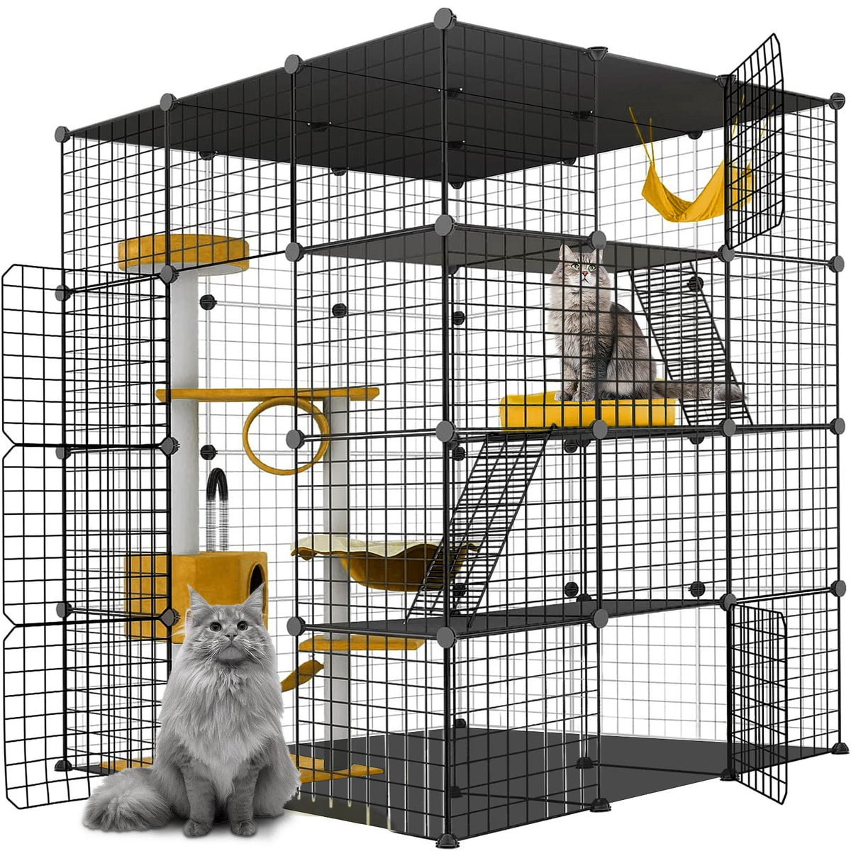 Large Cat Cage Detachable Metal Wire Playpen T326780
