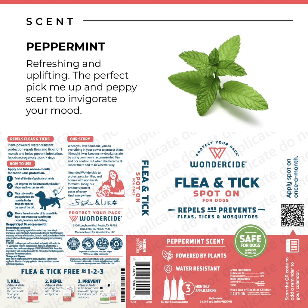 Flea Tick & Mosquito Dog Spot On Medium 3 Tubes of 0.10 oz E944826