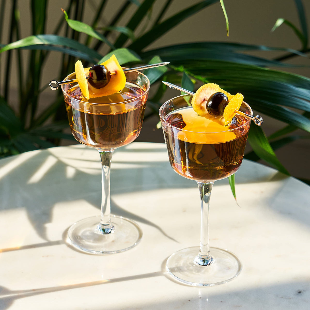 Stemmed Crystal Cocktail Glasses Set of 2 I106