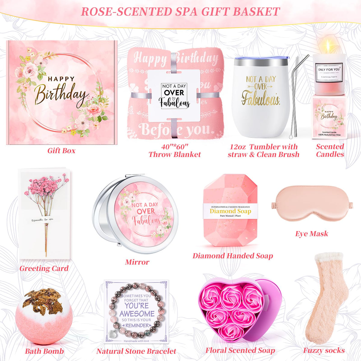 Pink 15 Pc Self Care Spa Gift Set G80327