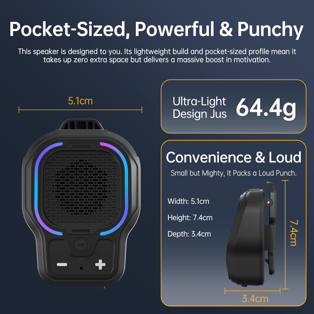 Black Magnetic Clip-on Portable Bluetooth Speaker V899650