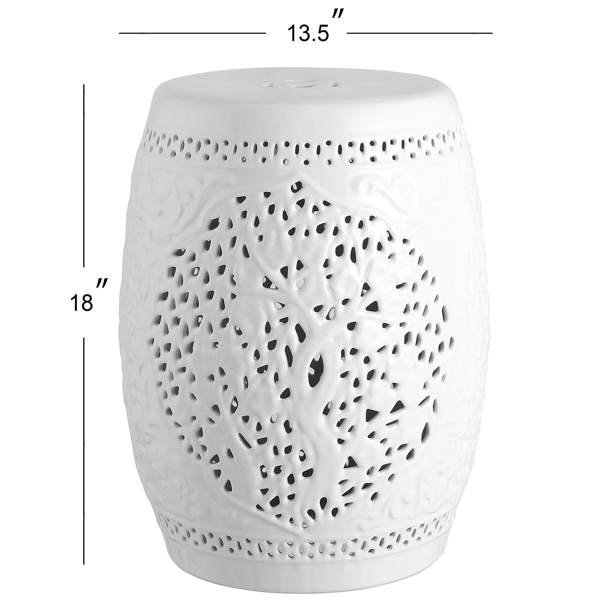 White Ceramic Garden Stool D581