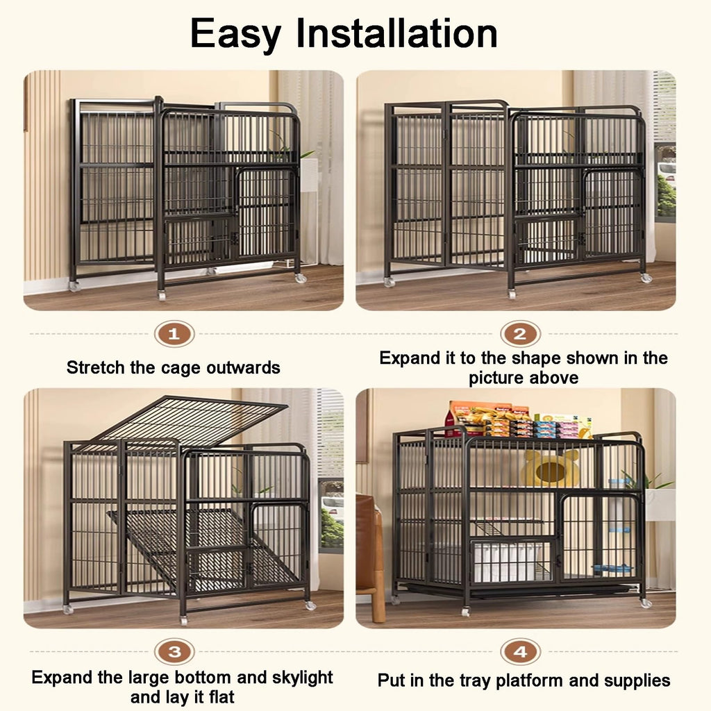 Foldable 4-Tier Indoor Cat Enclosure with Hammock Z553