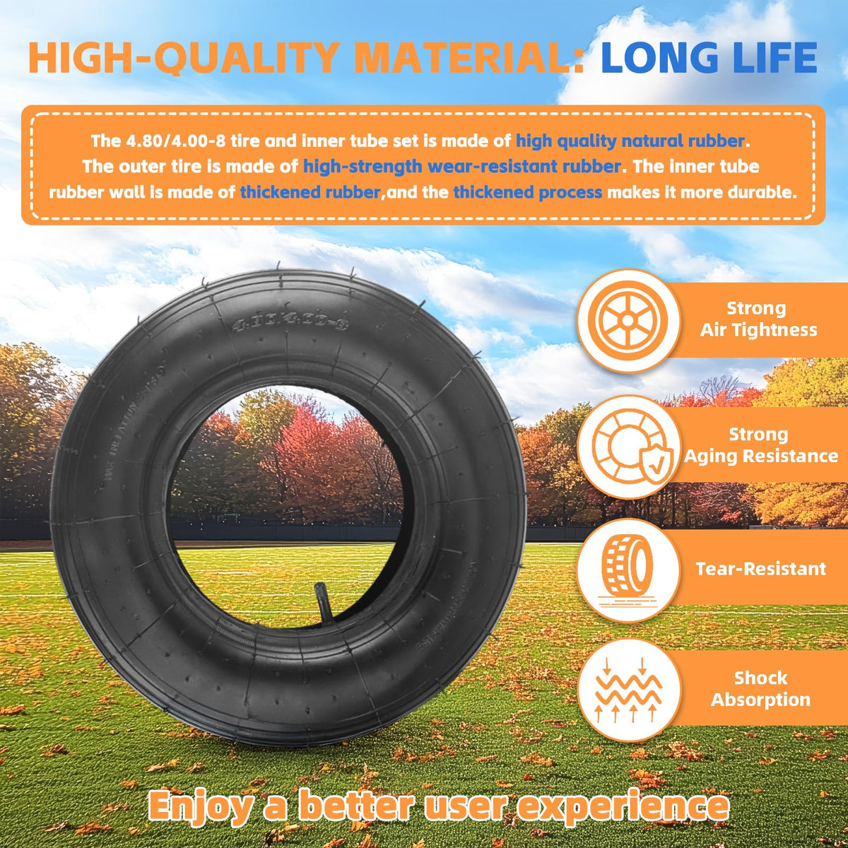 4.80/4.00-8" Tire and Inner Tube Set N83904