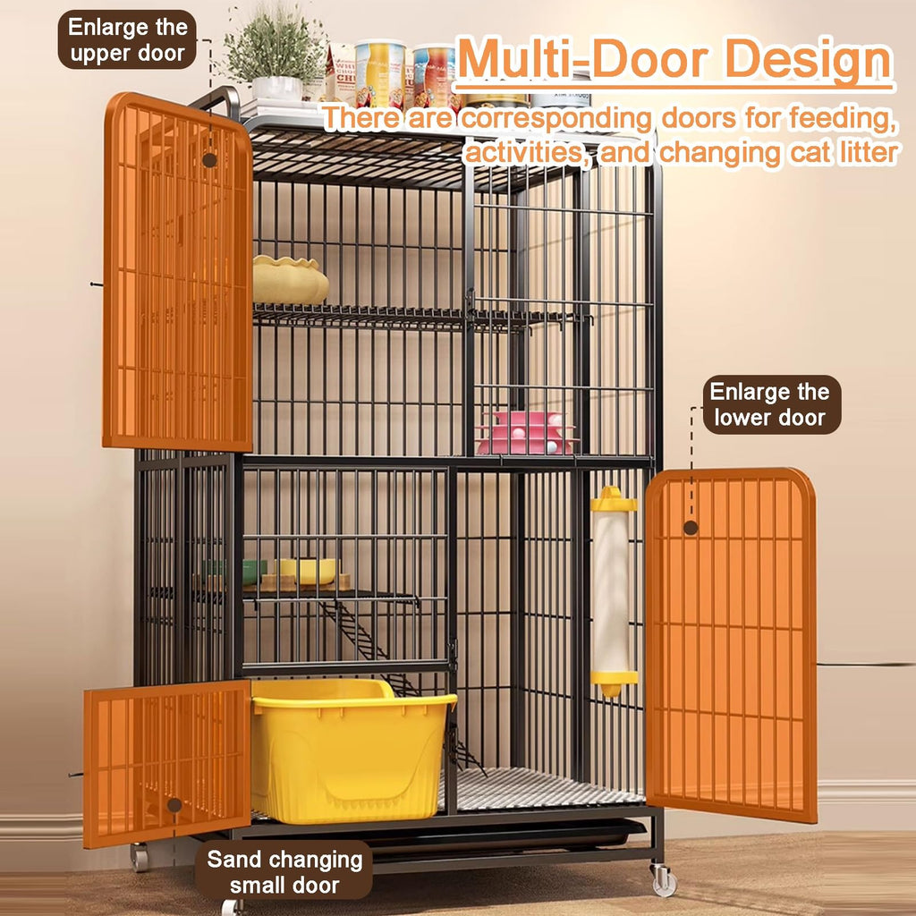 Foldable 4-Tier Indoor Cat Enclosure with Hammock Z553