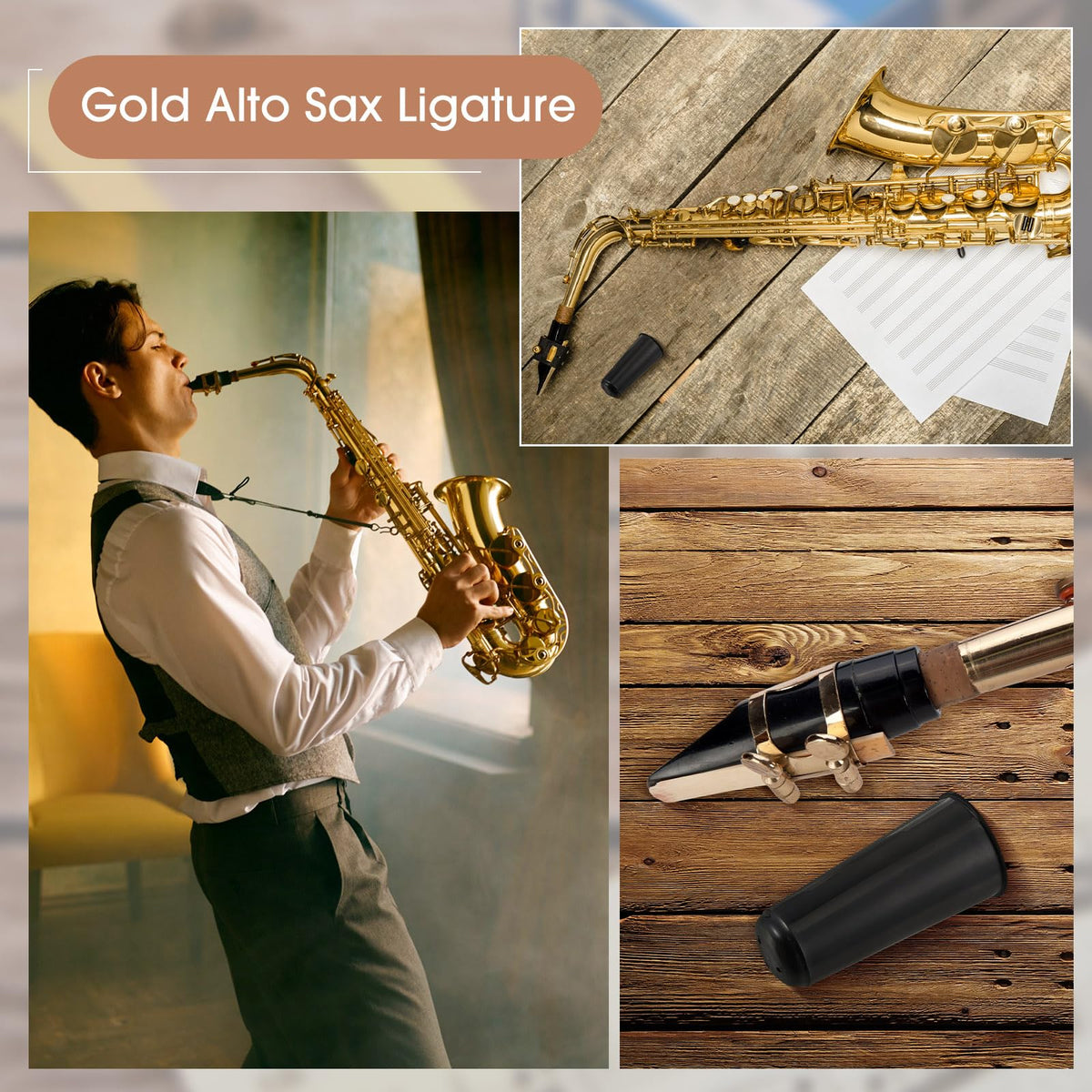 2 Set Alto Saxophone Mouthpiece Kit with 2.5 Reeds V633