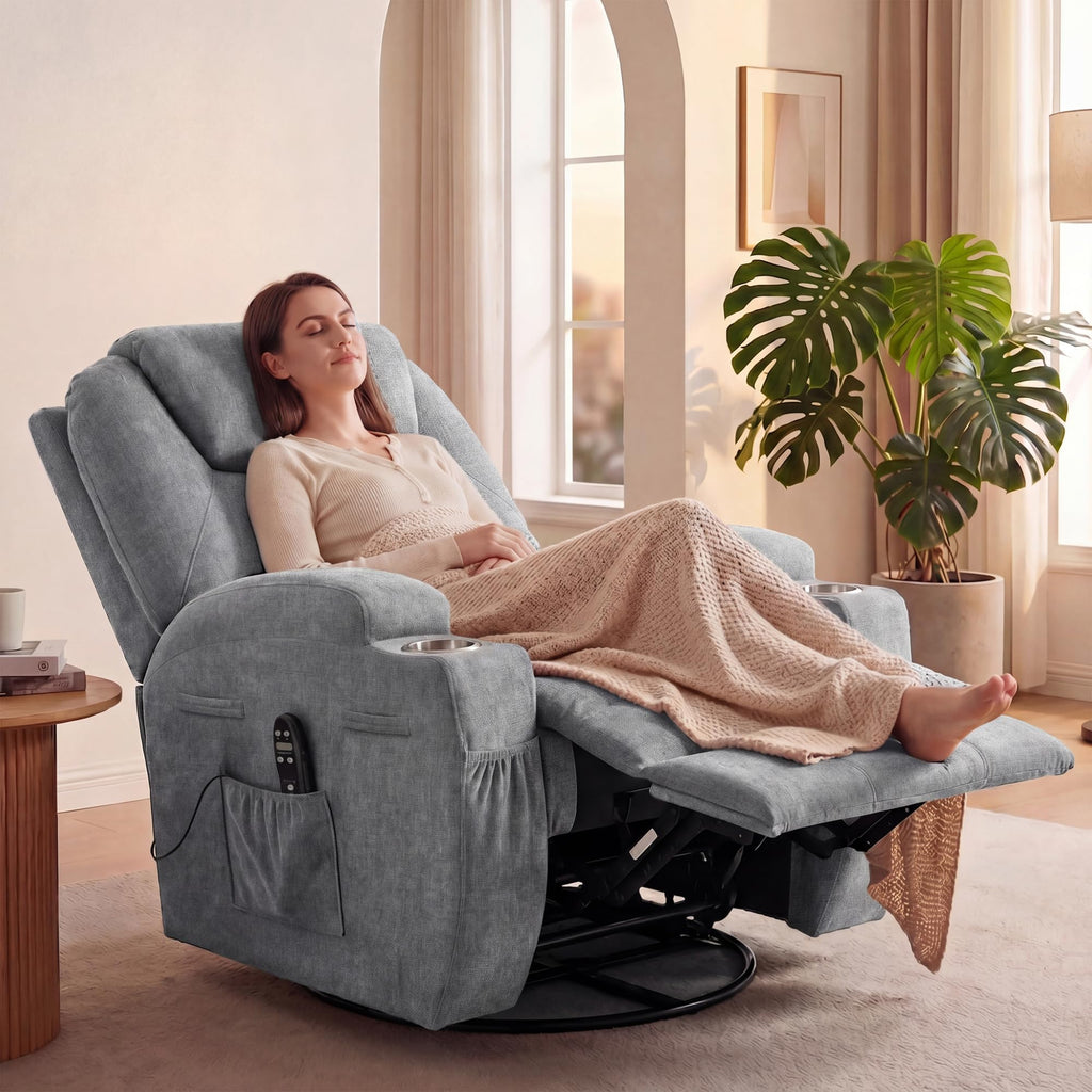 Small Swivel Rocker Recliner with Massage J492