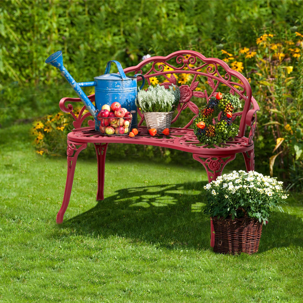 38.5" Cast Iron Aluminum Patio Bench V96327