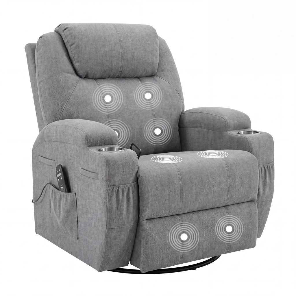 Small Swivel Rocker Recliner with Massage J492