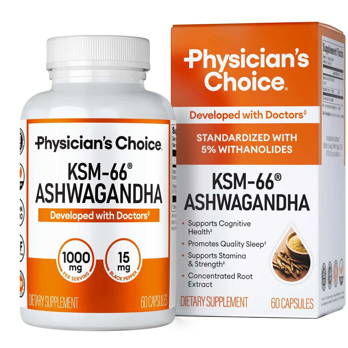 Organic KSM-66 Ashwagandha Root Extract 1,000mg 60ct C621